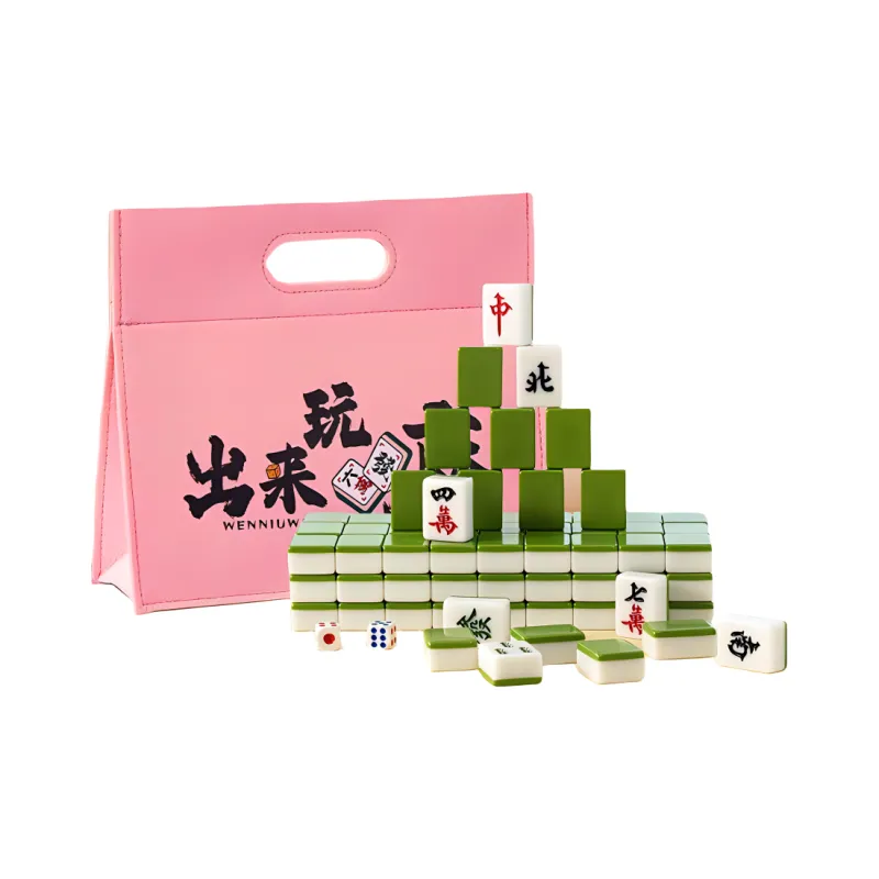 Lezhi By Me Mini Mahjong Tiles Travel Dormitory Portable Room Size Hand Cranked Board Games-4