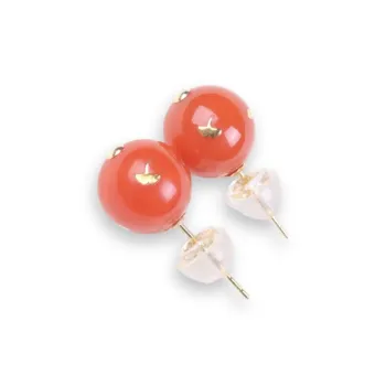 TIANTAISHAN Southern Red Agate Jade Stud Earrings Unisex