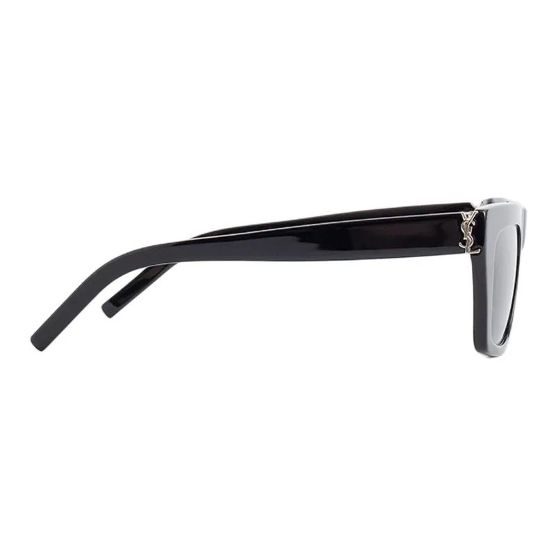 SAINT LAURENT Acetate Metal Nylon Rectangular Sunglasses Unisex Black-3