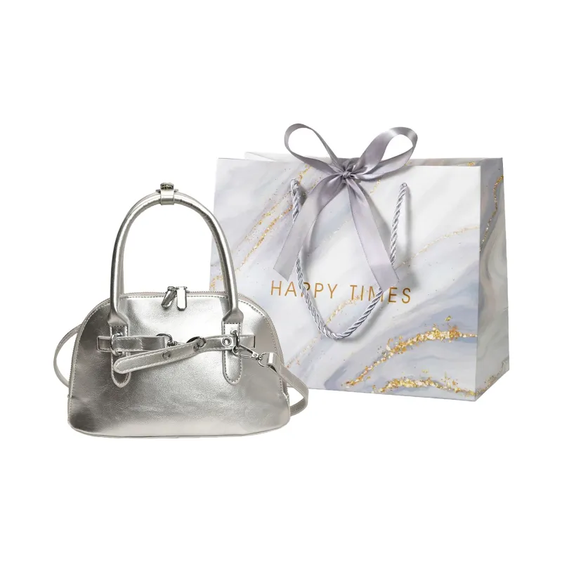 Miss Angel PU Crossbody Handbag Women's White/Silver/Black-12