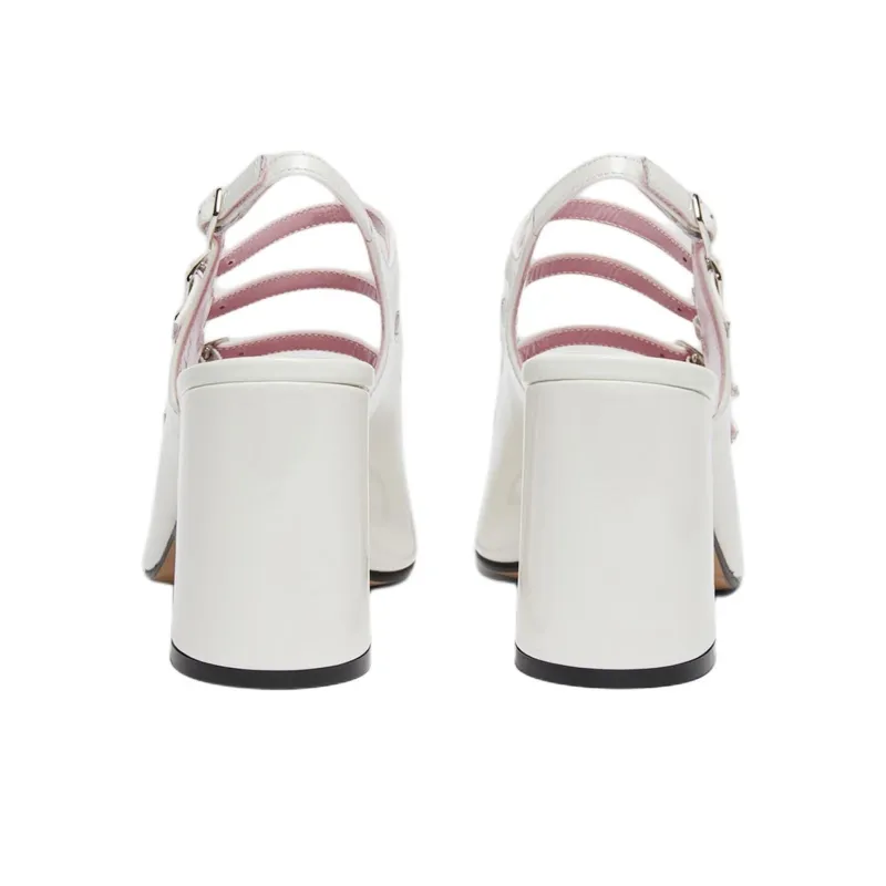 Carel Promise Spool Heel High Heels 8.5cm Women's White-4