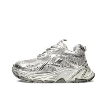 CHIKOKU Mecha Cushioning Anti Slip And Wear Resistant Breathable Support Low Top Chunky Sneakers Unisex Silver