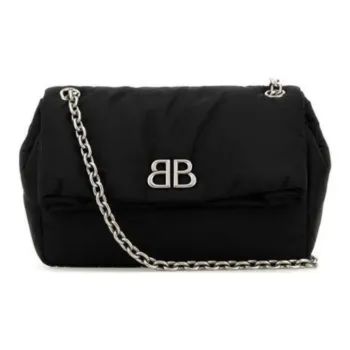 Balenciaga Nylon Shoulder Bag Women's Black