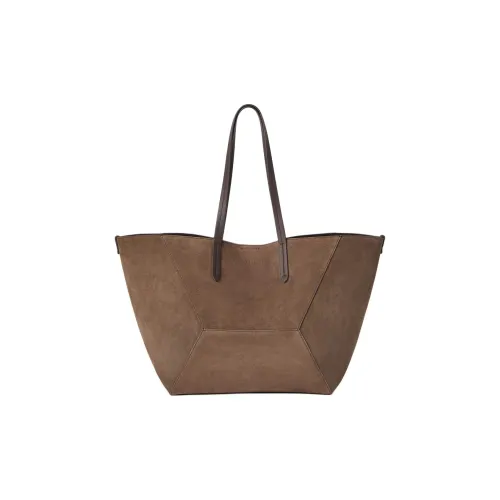 Brunello Cucinelli Suede Tote Bag Shopping Bag Shoulder Bags Women's Brown