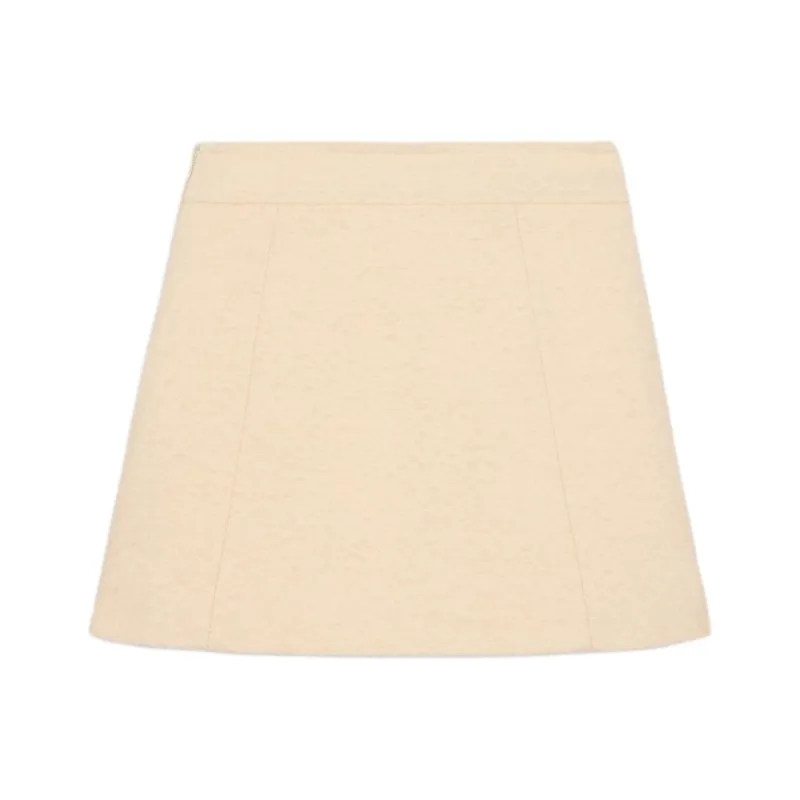 CELINE Embroidered Mini Skirt In Bouclette Natté-1