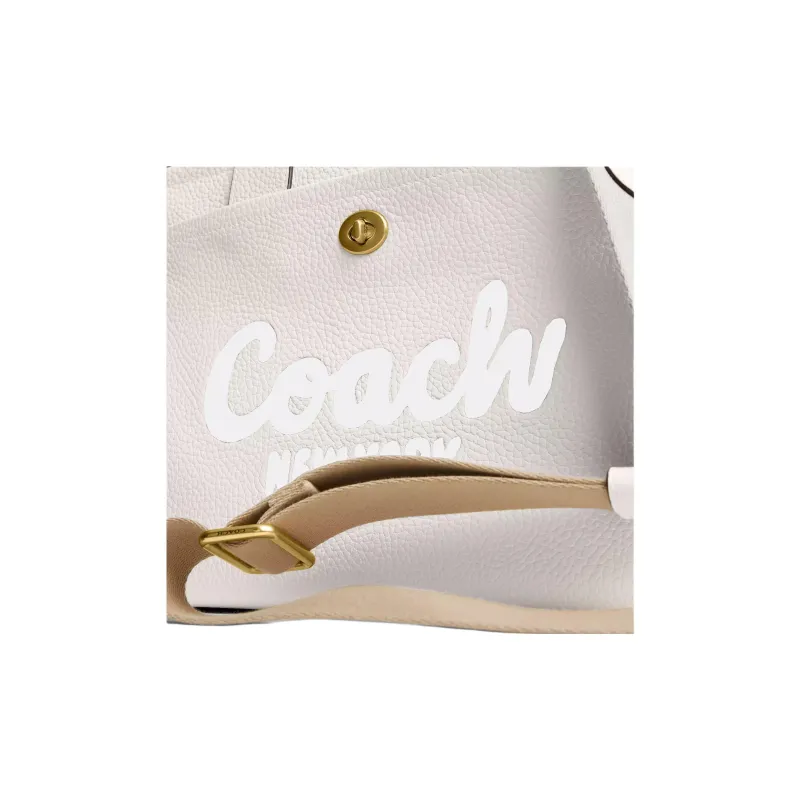 COACH Cargo Leather Tote Bag, Shopping Bag, Shoulder Bag, Crossbody Bag, Handbag Tubas Women's White-5