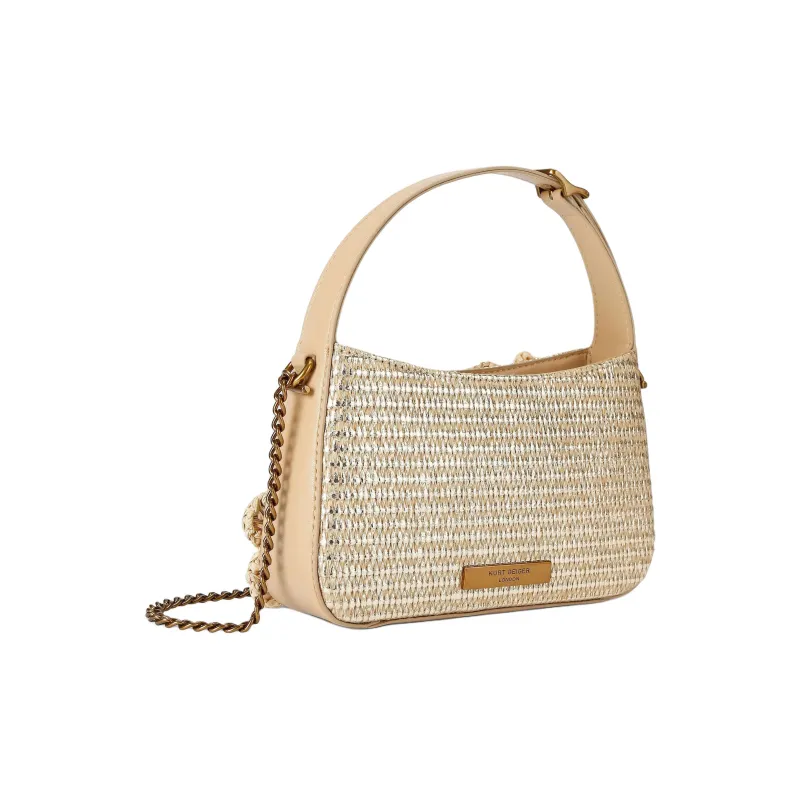 Kurt Geiger London Bond Raffia One Shoulder Handbags Mini Women's Beige-2