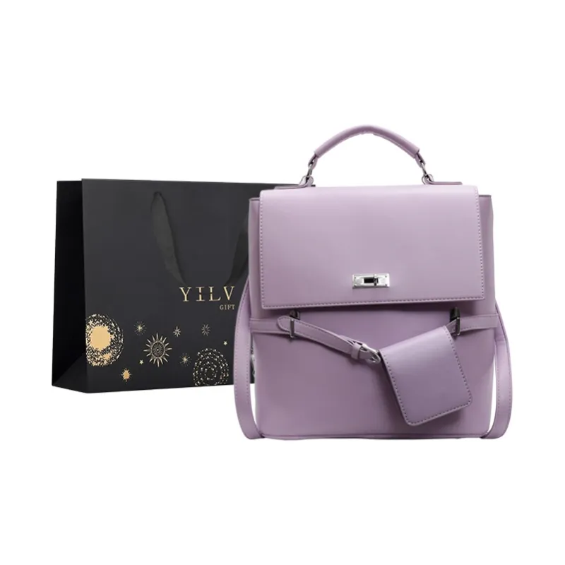 Yi Brigade PU Backpack Regular Women's Black/Blue/Pink/Purple-8