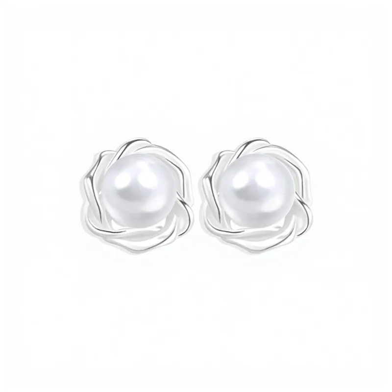 FR Pearl Stud Earrings Women's-0