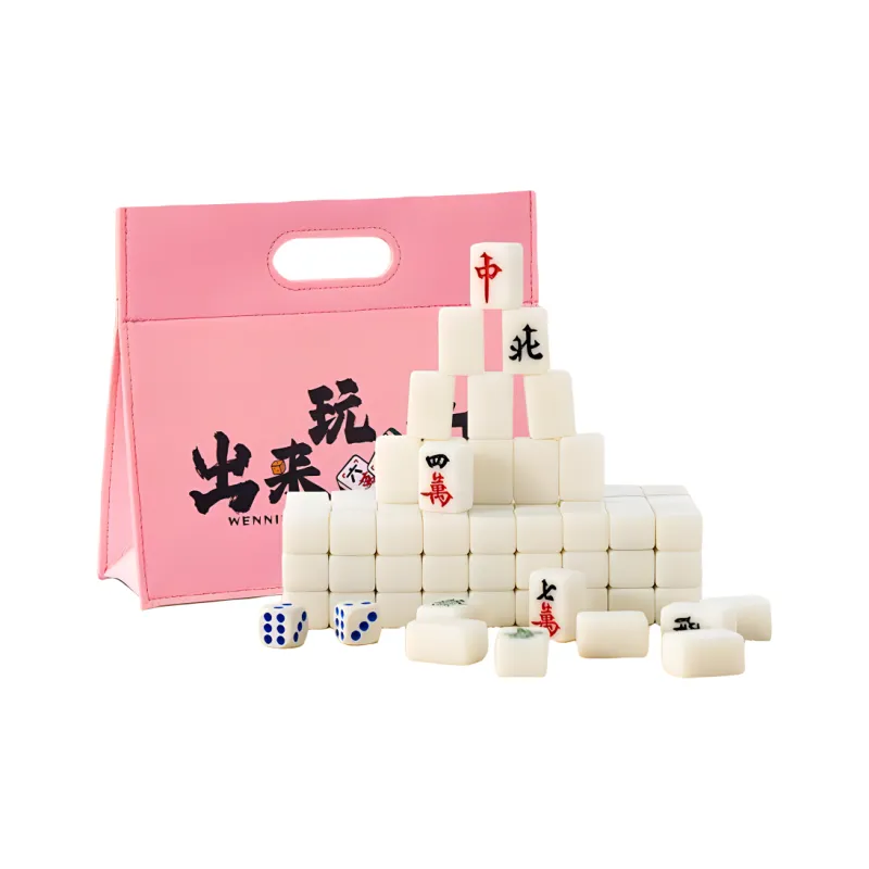 Lezhi By Me Mini Mahjong Tiles Travel Dormitory Portable Room Size Hand Cranked Board Games-3