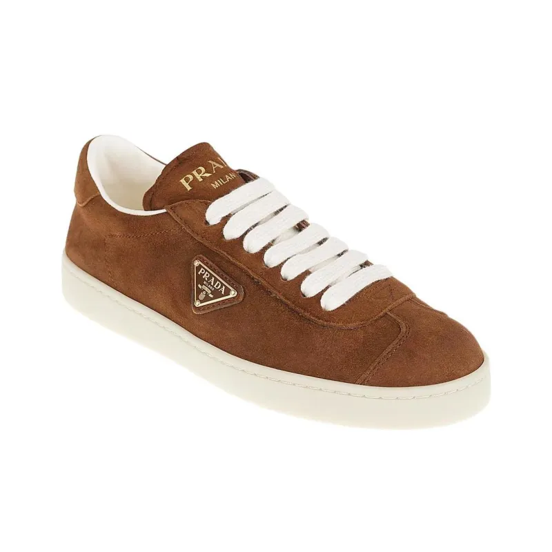 PRADA Low Top Skateboard Shoes Women's Brown-2