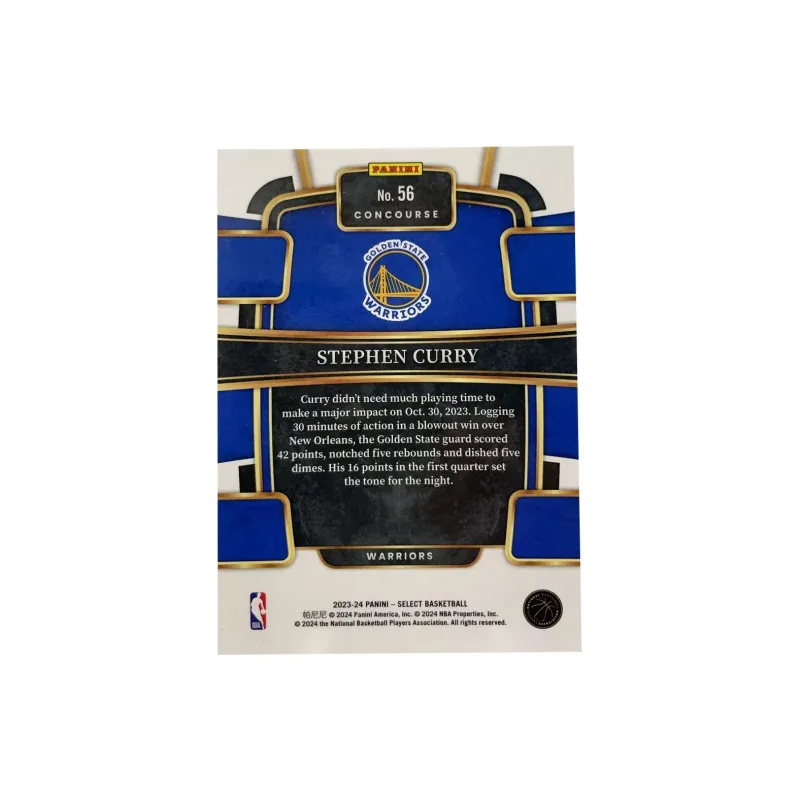 PANINI 2023 24 Golden State Warriors Stephen Curry SELECT Level 1 Special Card Curry Classic Section Sports Cards 1 Pc-1