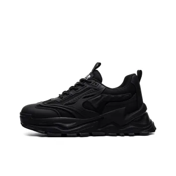 JEEP SPIRIT Slip Resistant, Abrasion Resistant, Breathable, Height Increasing Low Top Chunky Sneakers Men's Black