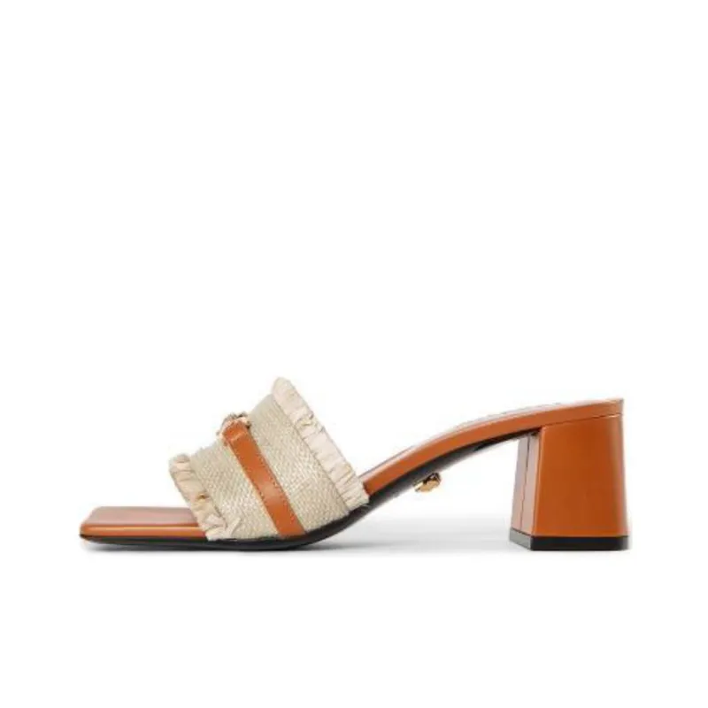 VERSACE Medusa Slip Resistant Slide Slippers Women's Brown-0