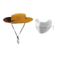 Yellow Bucket Hat-Two-Piece Set[Bucket Hat+Face Mask]