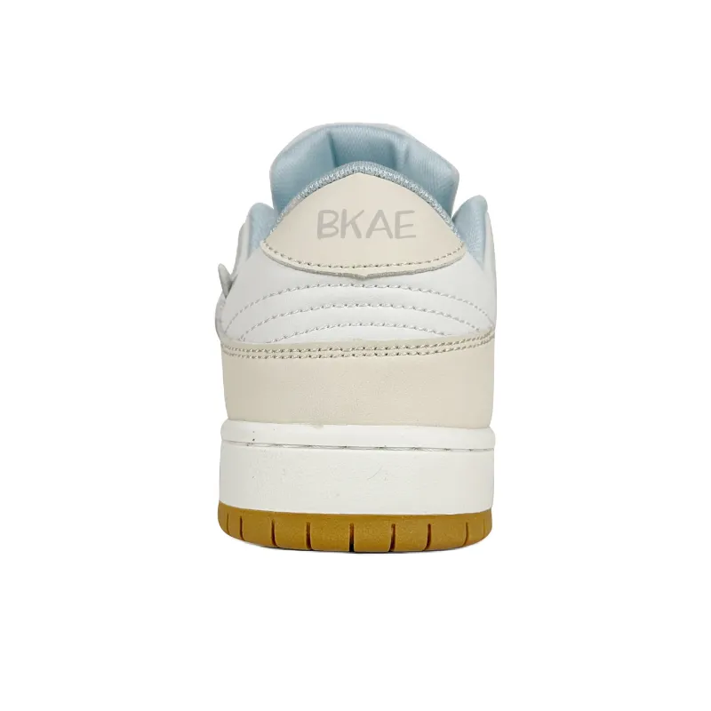 BKAE Anti Slip And Wear Resistant Lightweight Low Top Skateboard Shoes Unisex White Blue-3