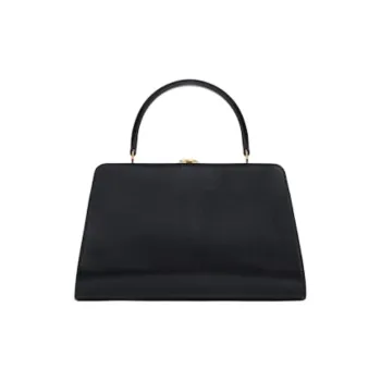 CELINE Calfskin Handbag Medium Size Women's Black