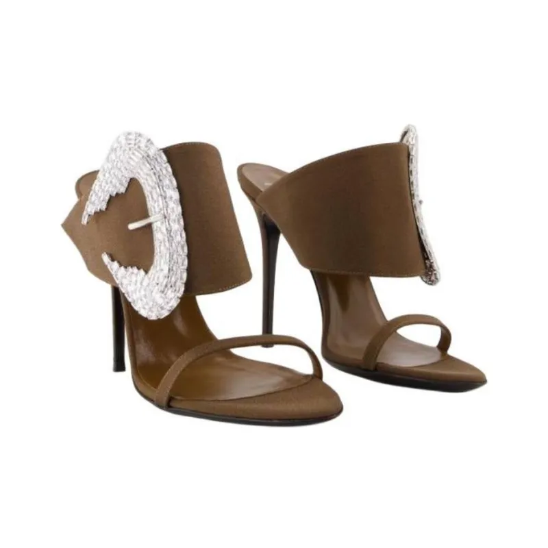 Giuseppe Zanotti/GZ Slide Slippers 10.5cm Women's Brown-1