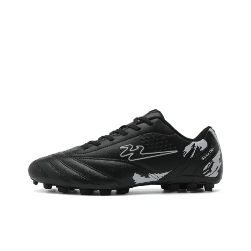Binary FG Rubber Long Studs Cushioned Wear Resistant Lightweight Slip Resistant Soccer Shoes Unisex Black