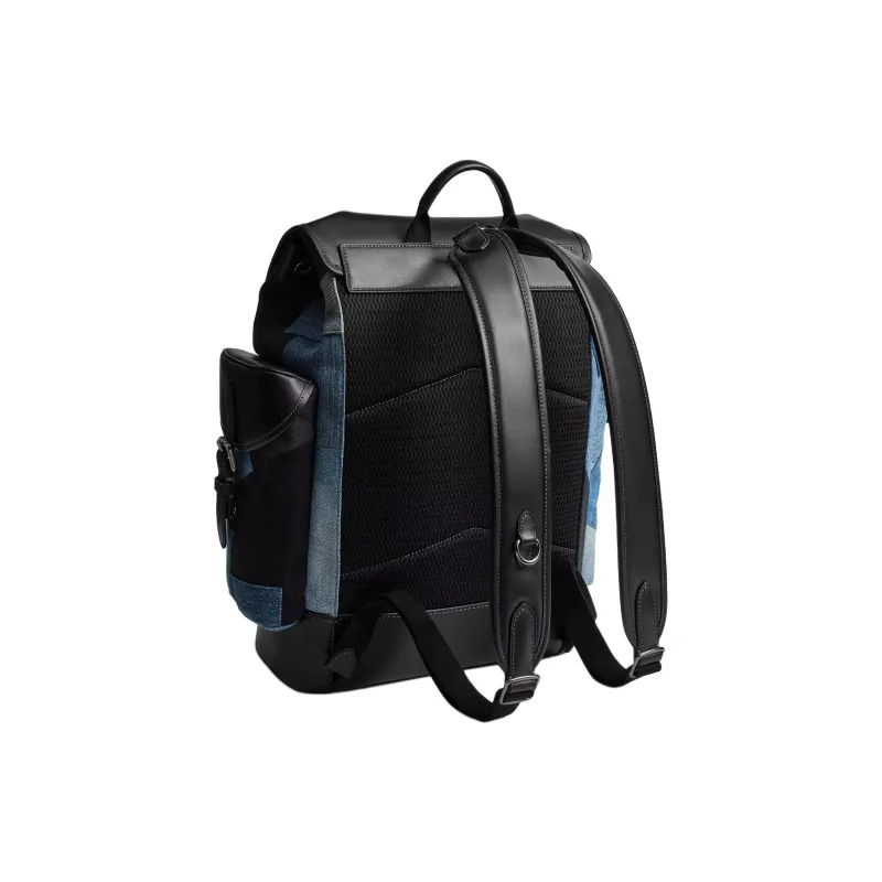 COACH Hitch Denim With Calfskin Backpack Tubas Men's Denim Multicolor-1