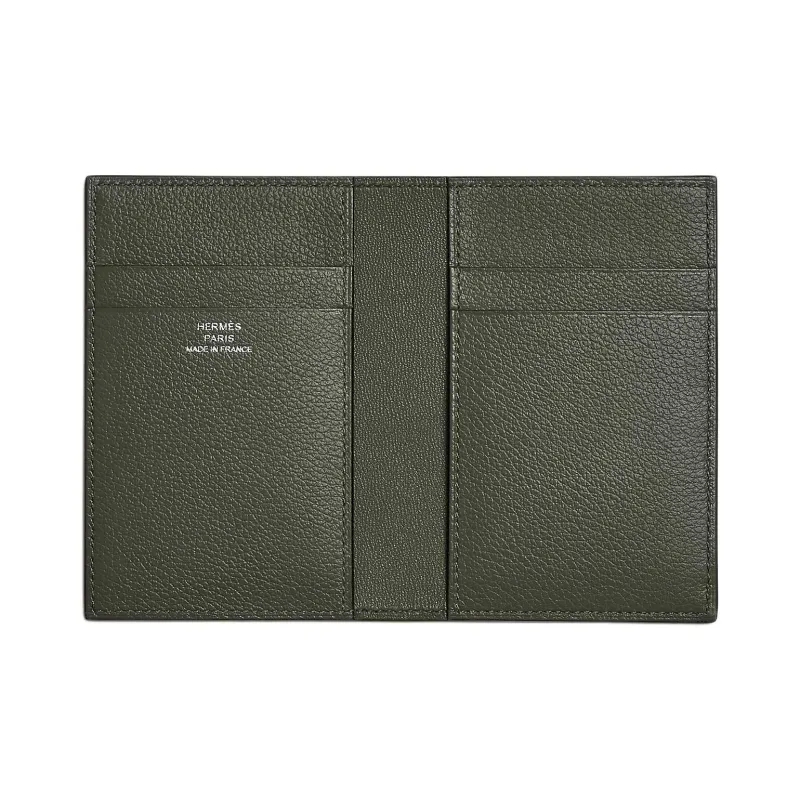 HERMES MC² Euclide Evercolor Calfskin Card Holder Men's C6 Vert De Gris Gray Green-1