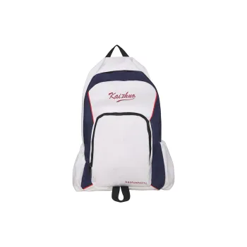 Travel Nylon Backpack Regular Unisex White With Dark Blue/brown With Light Blue/black