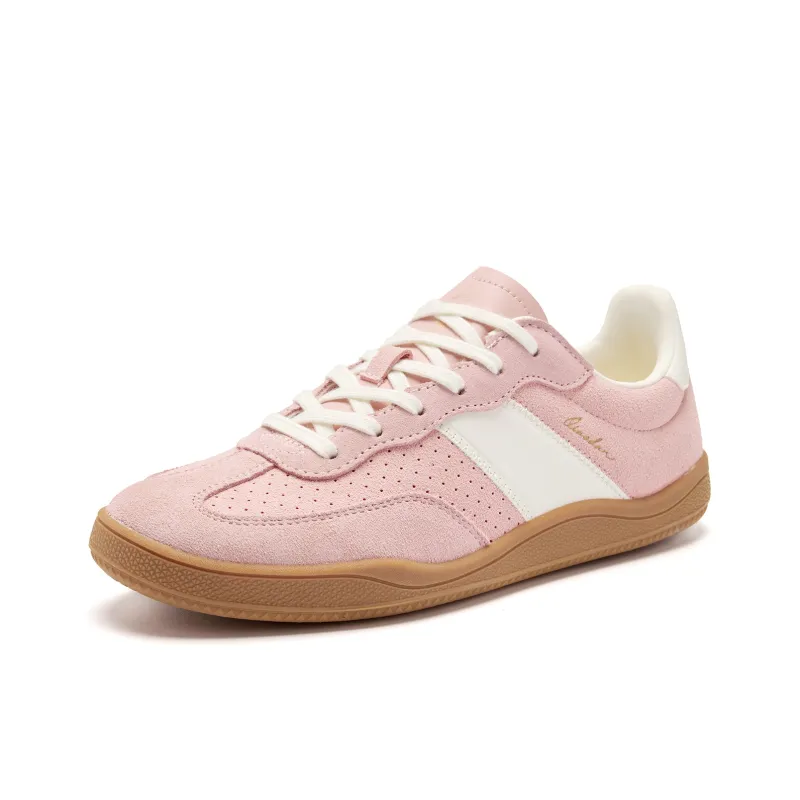 QIAODAN Wave German Army Trainers Abrasion Resistant Slip Resistant Low Top Skateboard Shoes Women's Pink-2