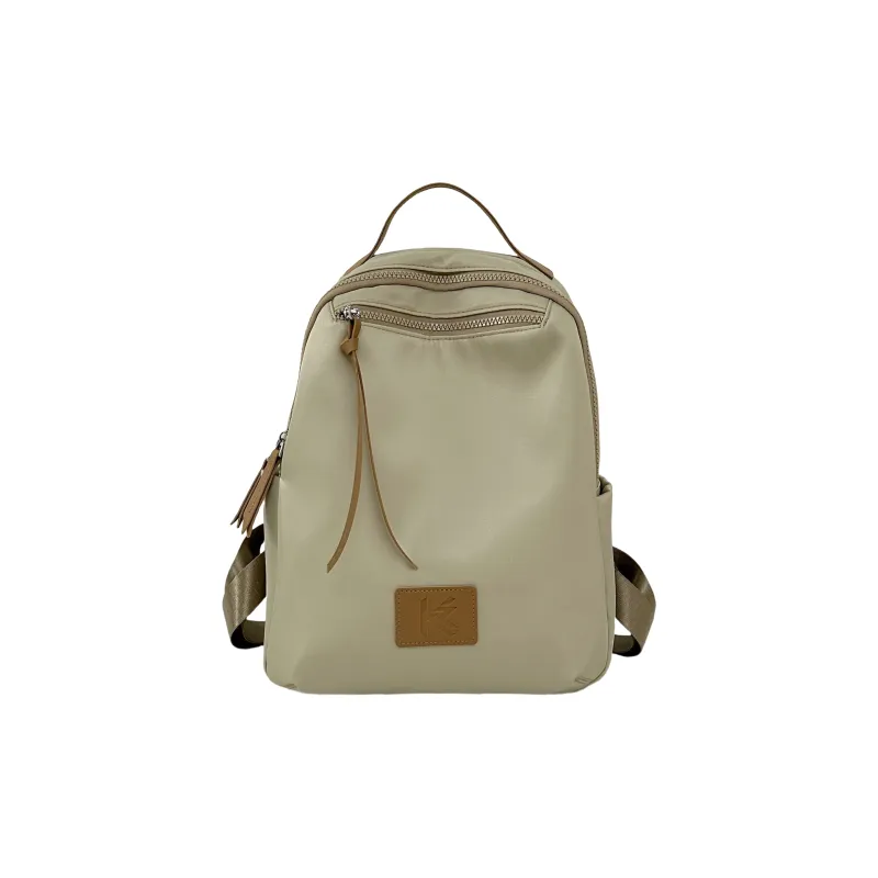 LUVISTRUE Nylon Backpacks Regular Unisex Ecru/Black Gray/Khaki-16