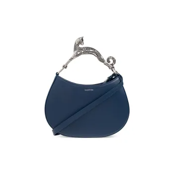 Lanvin Calfskin Shoulder Bag Crossbody Bag Handbag Women's Marine Blue