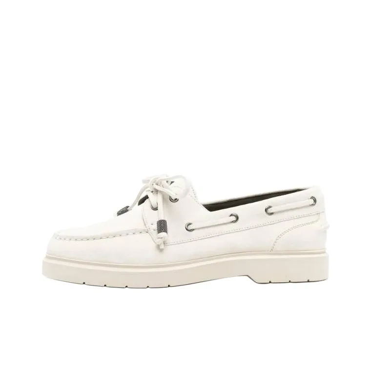 Brunello Cucinelli Monili Chain Slip On Boat Shoes Women's-0