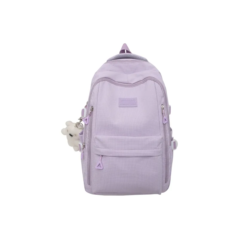 URBAN FOREST Nylon Backpack Unisex Ecru/Black/Pink/Light Purple/Yellow/Light Blue-15