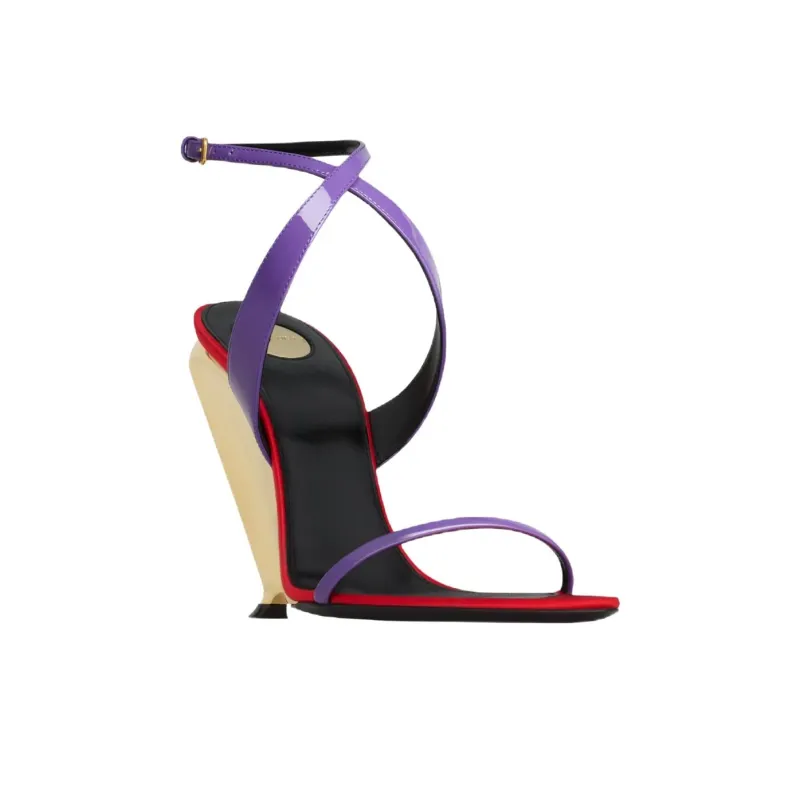 SAINT LAURENT TALLULAH One Strap Sandals 11cm Women's Purple-3