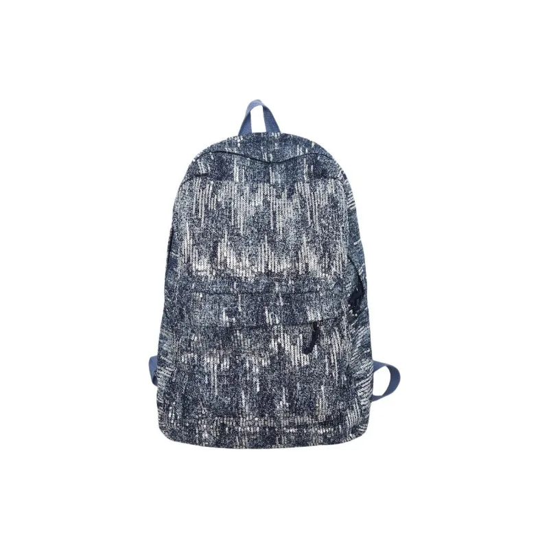 URBAN FOREST Denim Backpack Regular Unisex Black/Light Blue/Dark Blue-12