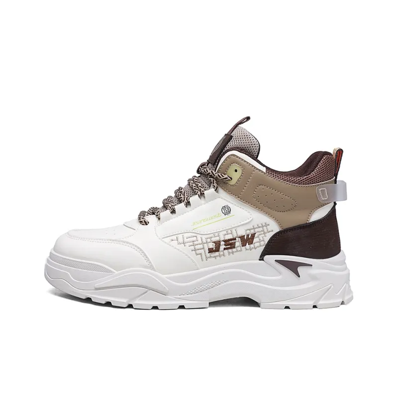 JEANSWEST Height Increasing Abrasion Resistant Lightweight Slip Resistant Low Top Skateboard Shoes Men's Beige Brown-0