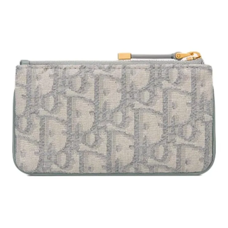 DIOR Travel Cotton Key Pouch Women's Gray-1