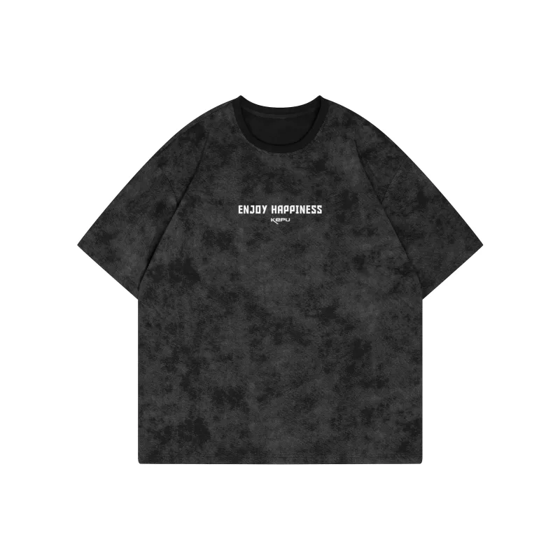 Kepu T-Shirt Unisex Dark Gray Printed White-4