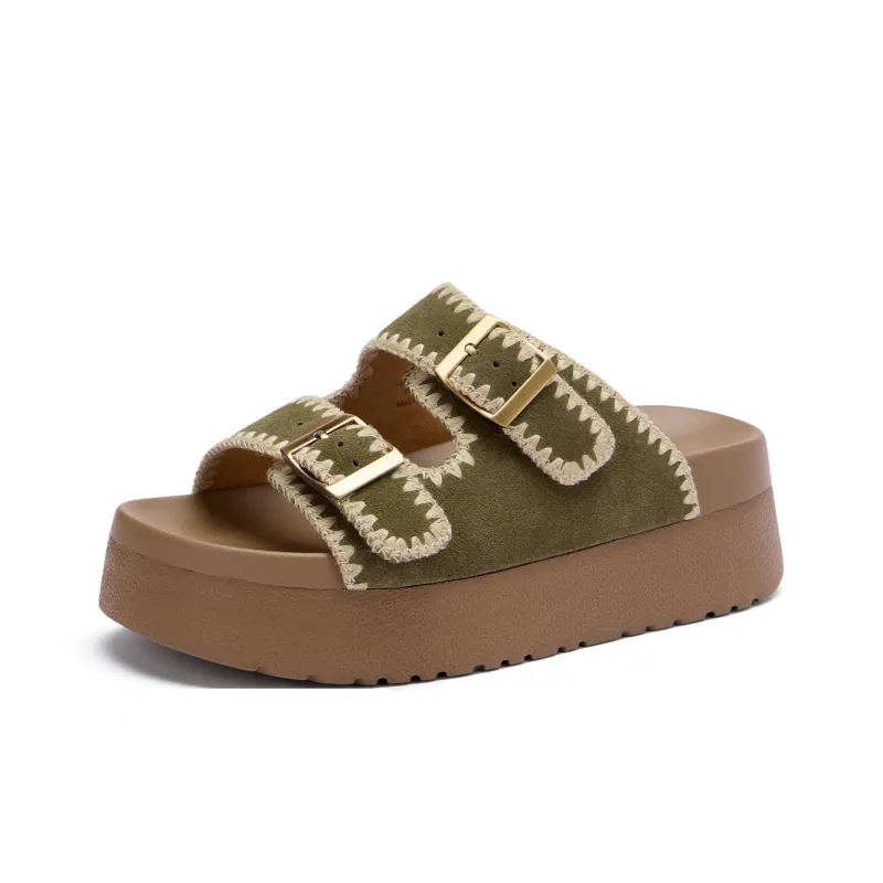 Hotwind Biscuit Boken Collection Slip Resistant Abrasion Resistant Slide Slippers Women's-1