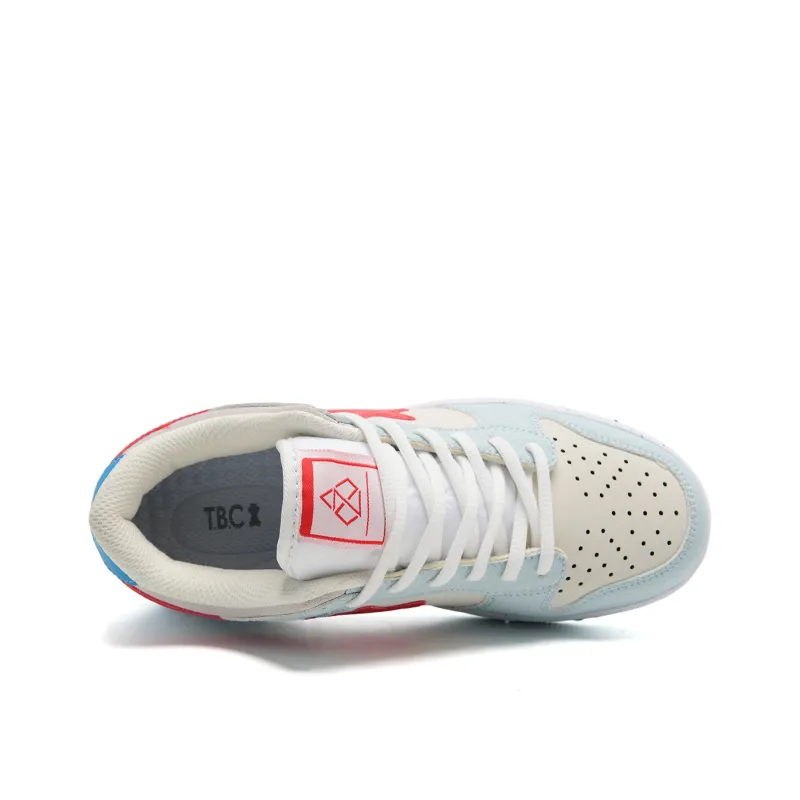 Teddy Bear Collection Coverage Slip Resistant, Abrasion Resistant, Lightweight Low Top Skateboard Shoes Unisex Cyan Red-4