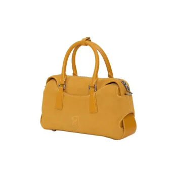 KUNOGIGI Cow Leather Handbag, Crossbody Bag Medium Size Unisex Yellow