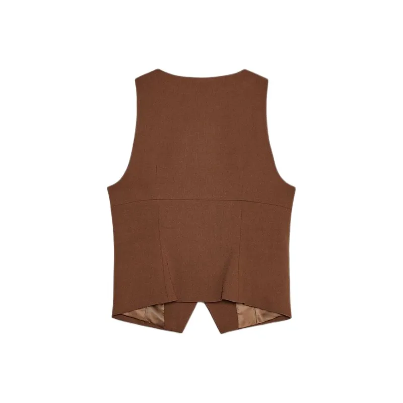 ZARA Vests Women's Light Brown-1