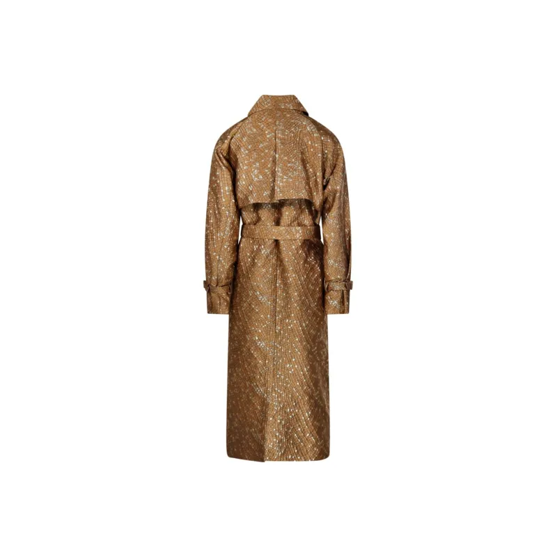 MaxMara All Over Patterned Oversized Belted Coat-1