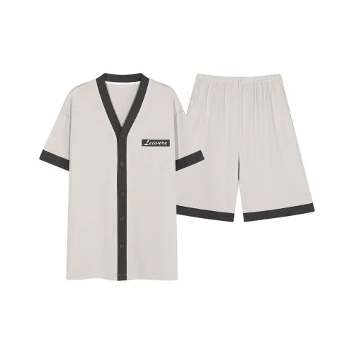 XISHE Pajama Set Men's Light Gray