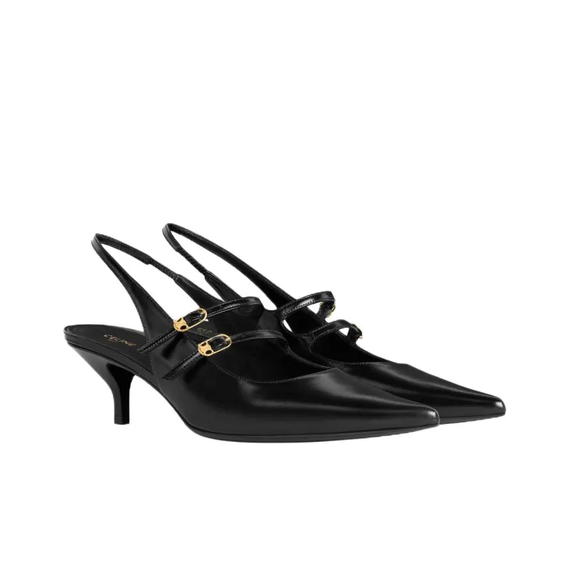 CELINE JUDY Slim Heel High Heels 5.5cm Women's Black-2