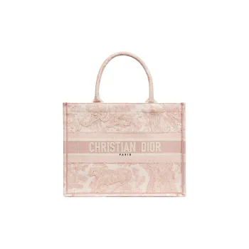 DIOR BookTote Cotton Tote Bag, Shopping Bag, Handbag Medium Size Women's Pink