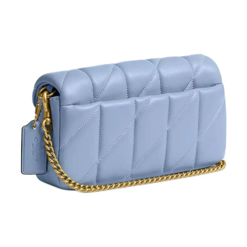 COACH Tabby Nappa Leather Shoulder Bag Trumpets Women's Brass & Blue & Bell Flower-1