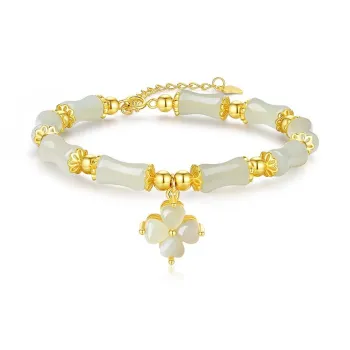 IS YOU Hetian Jade Bracelets Pale Greenish White Jade Women's
