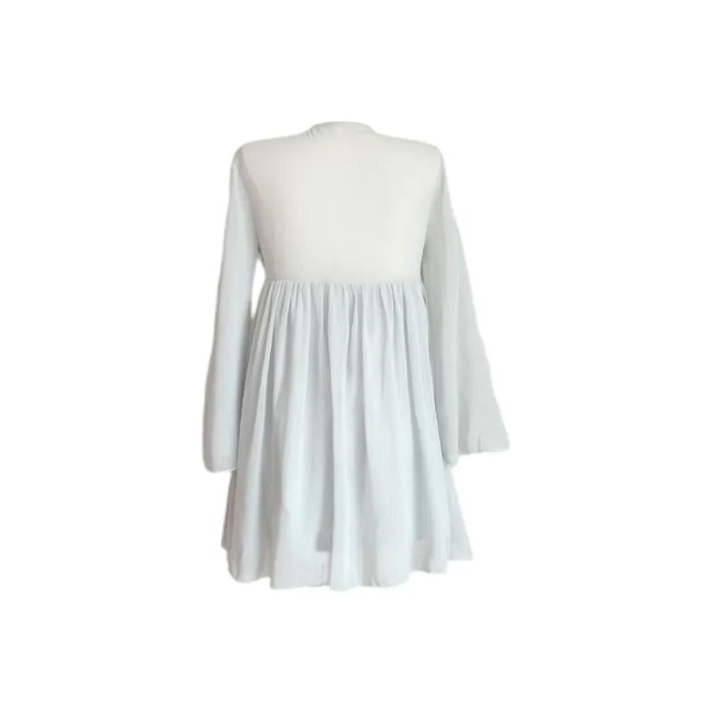Udon House Long Sleeved Dress Women's Mint Ice Blue-1