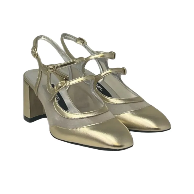 Carel BANANIGHT Chunky Heel High Heels Women's Gold-2