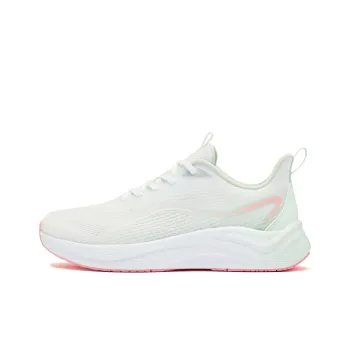 QIAODAN Speedwind 2.0 Cushioned Slip Resistant Abrasion Resistant Low Top Casual Running Shoes Women's White Green