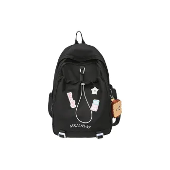 URBAN FOREST Nylon Backpack Regular Women's Black/Pink/Yellow/Light Green